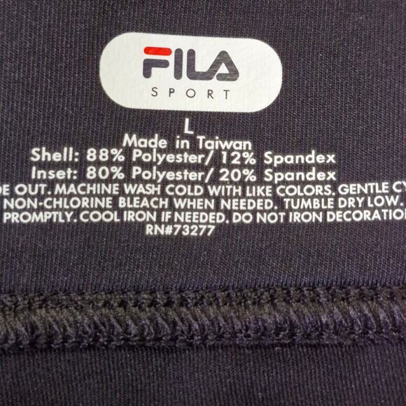 Fila Cropped Leggings Women’s Size Large Black with White Logo - Picture 3 of 4